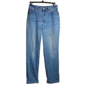 Ralph Lauren Straight Jeans Womens 8 Medium Wash High Rise 100% Cotton Denim